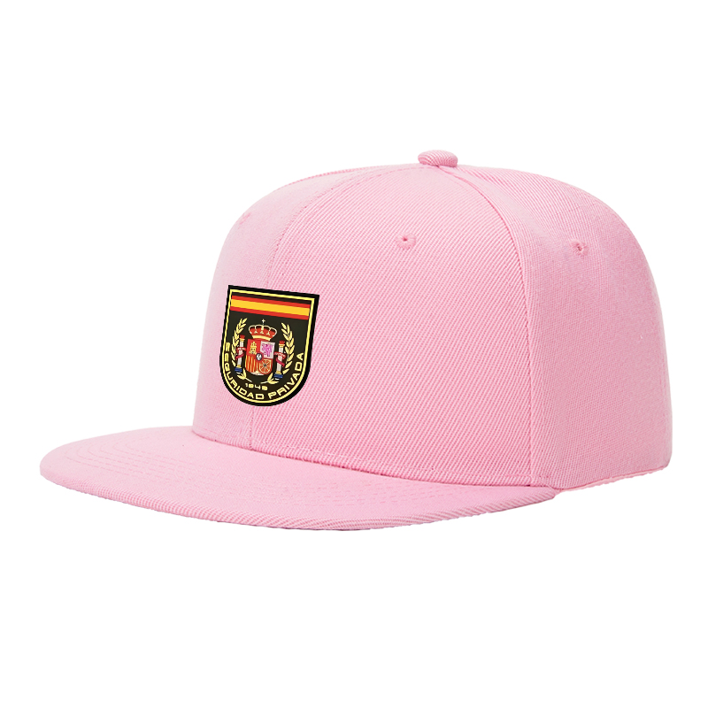 Flat Brim Baseball Cap Spain Coat of Arms Embroidered Design Streetwear Underground Skate Style for Basketball Courts Skate Parks Urban Lifestyle Riders Rappers Streetwear Enthusiasts