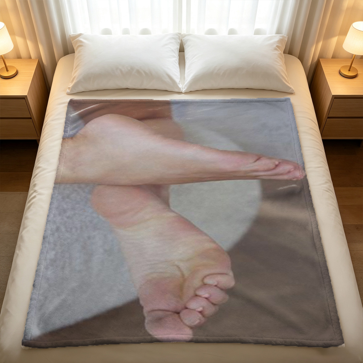 Blonde Maid Dominates Lesbian in Bed with Feather Tickler - Blanket