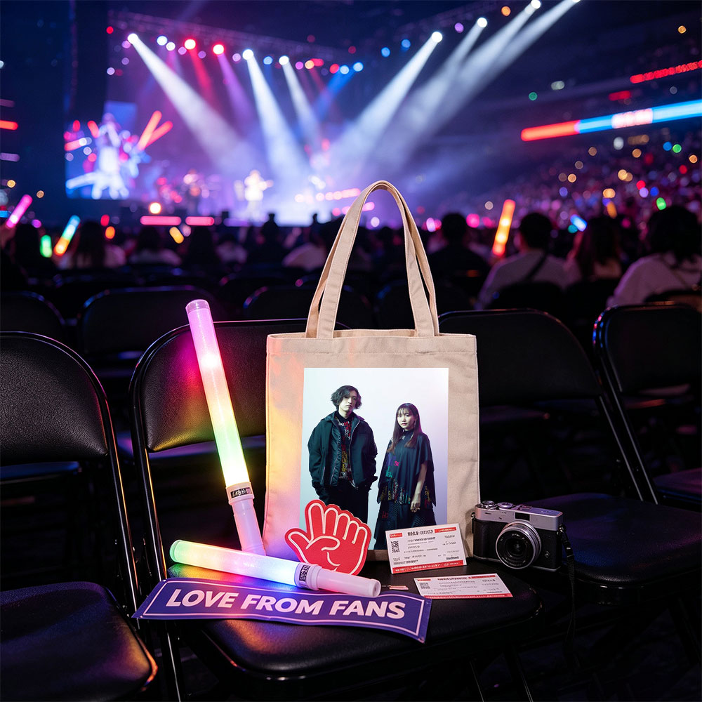 YOASOBI in Studio Portrait - Fashionable Duo Poses Against Gradient Background - Canvas tote bags