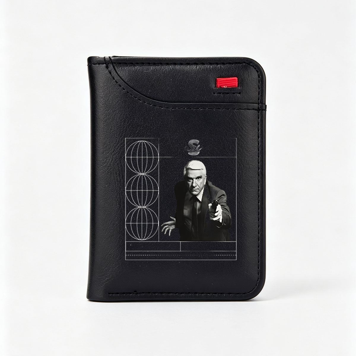 James Bond: Sean Connery in Classic Spy Pose with Gun and Globes Background - Vertical Style Wallet