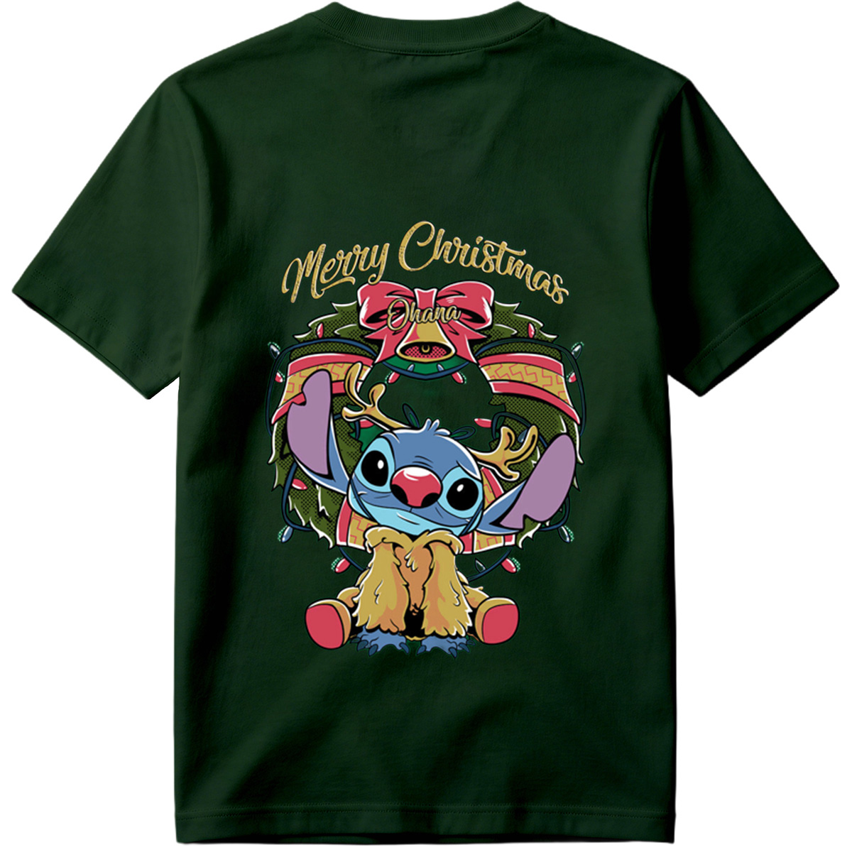 Stitch Christmas Wreath Design - Tee