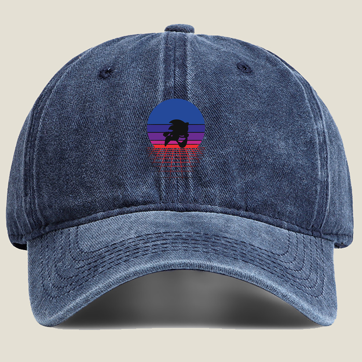 Sonic the Hedgehog Retro Sunset - Washed Denim - Baseball Cap