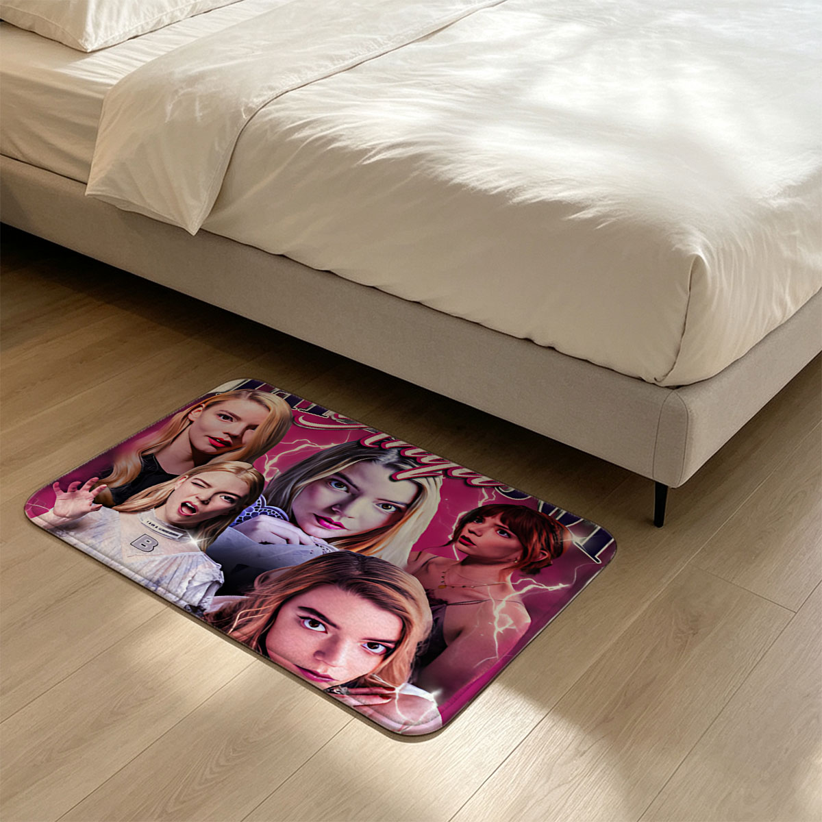 Taylor Joy Anya: Celestial Roles & Characters Collage - Flannel floor mat