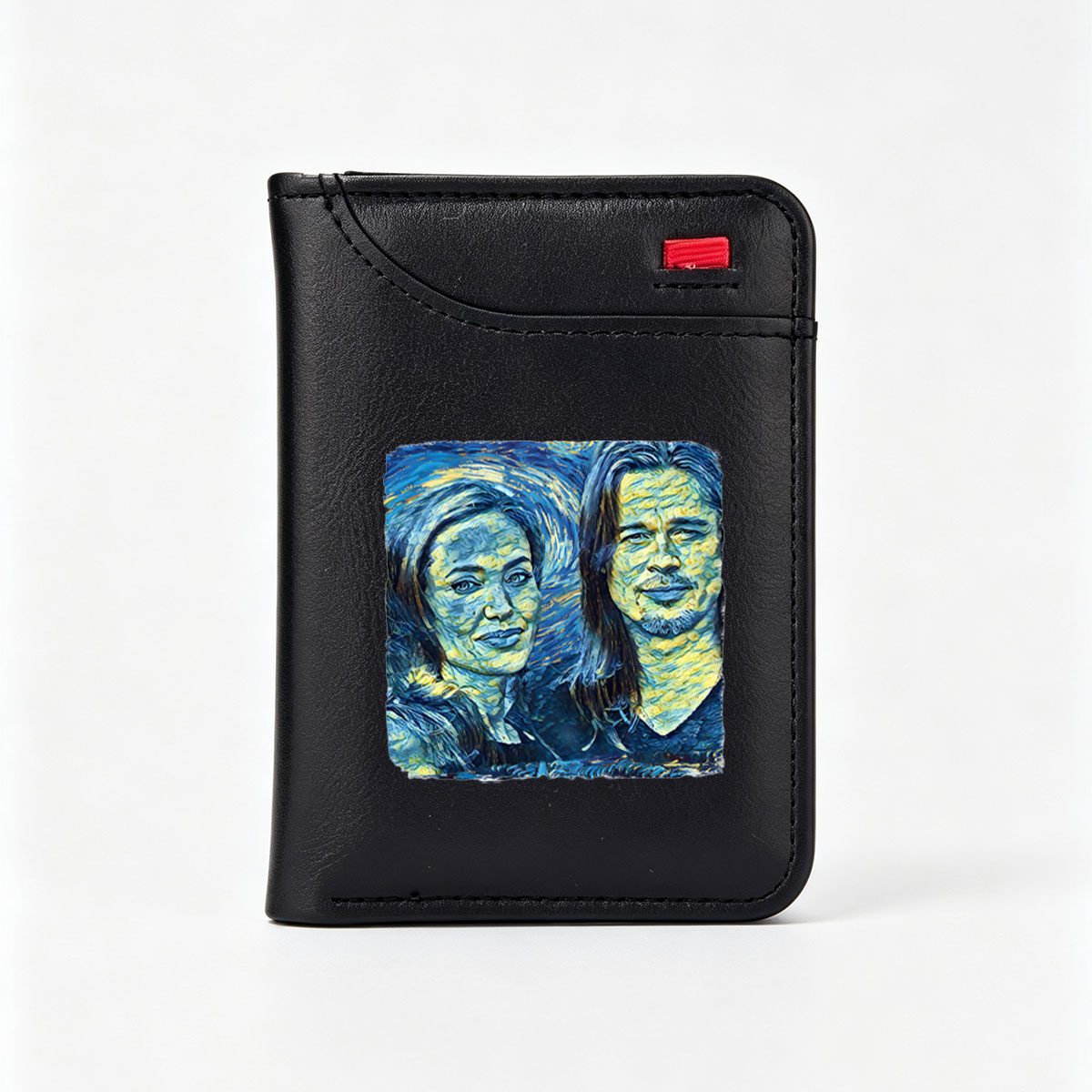 Van Gogh-Style Portrait of Two Individuals with Expressive Brushwork - Vertical Style Wallet