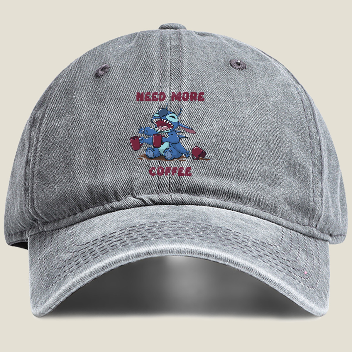 Stitch Needs More Coffee - Washed Denim - Baseball Cap