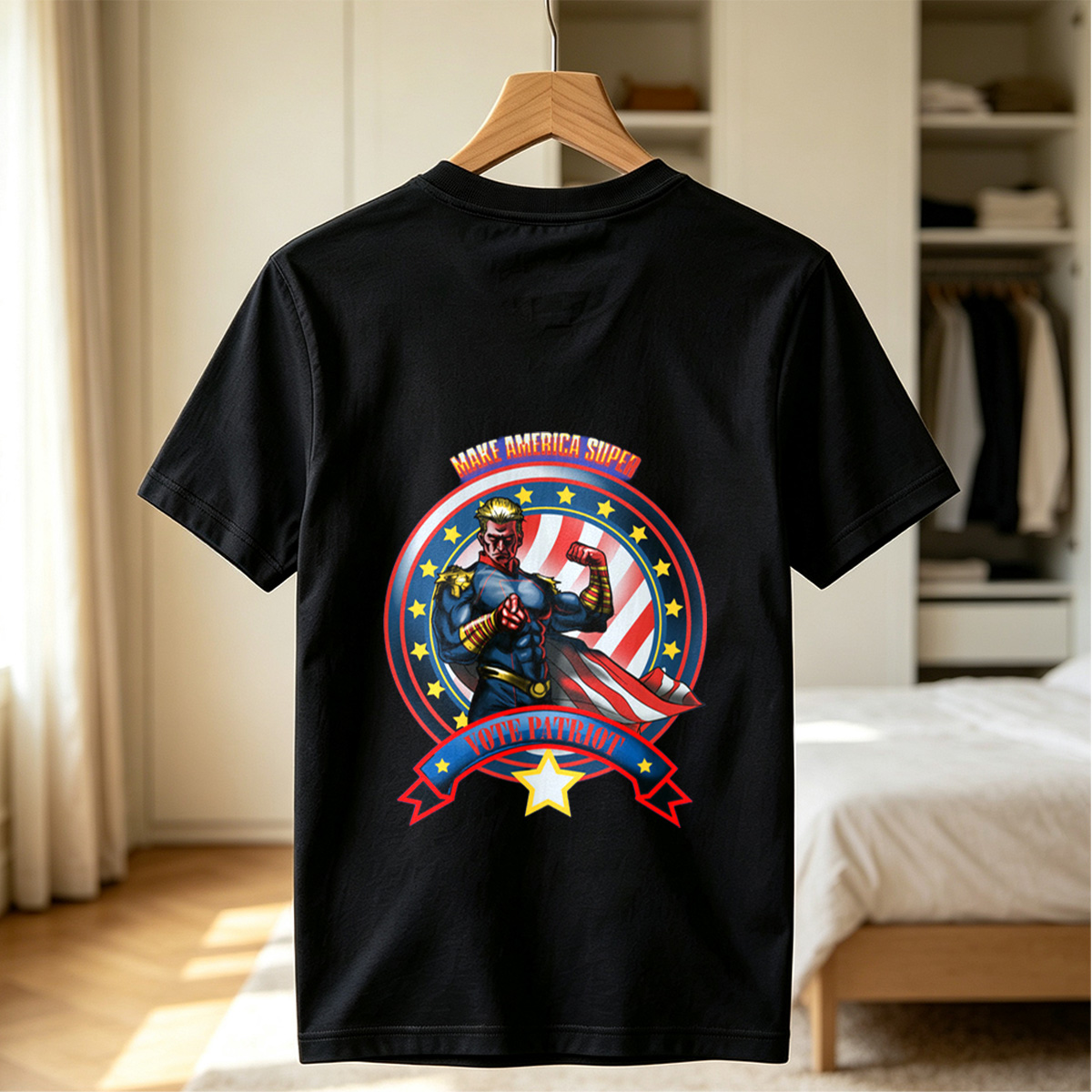 Make America Super: Vote Patriot - Captain America Inspired Hero - Tee