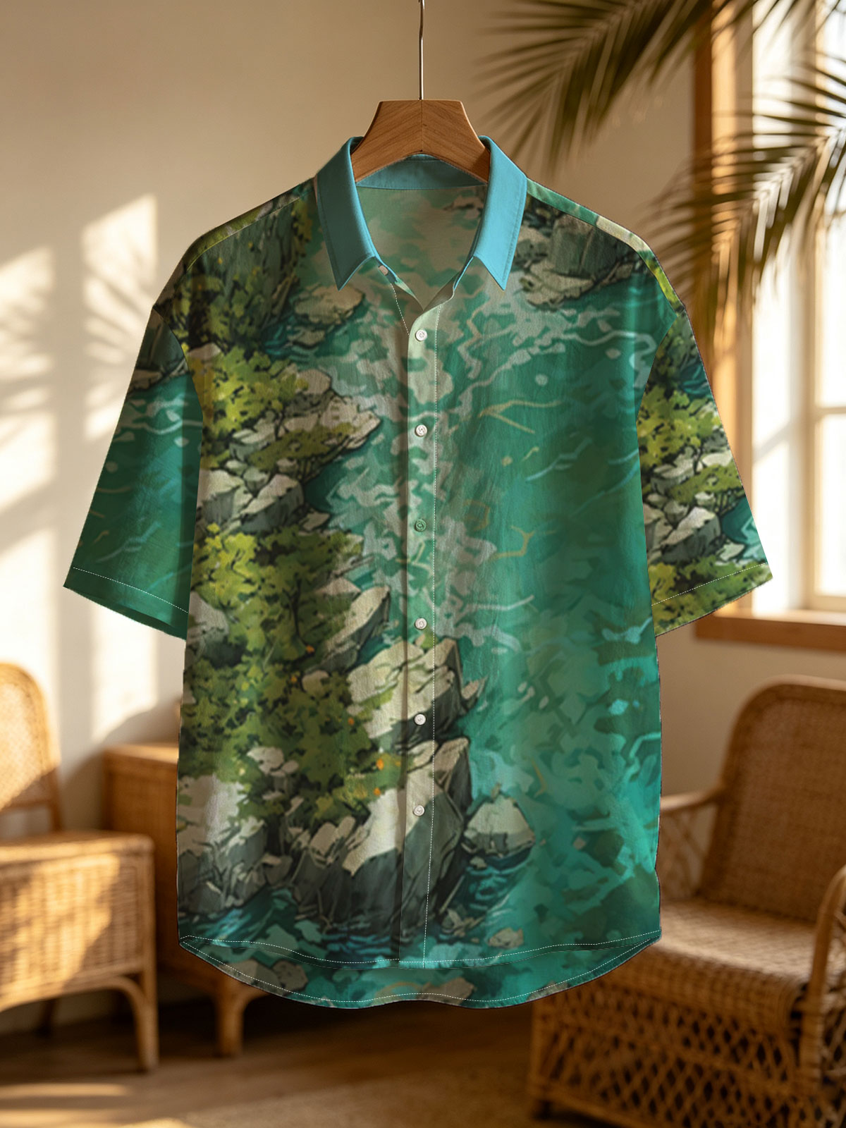 Crystal Clear River Winding Through Rocky Landscape -  Shirt