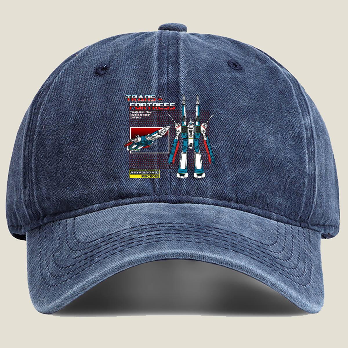 The Trans Fortress: Earth Battle Fortress Macross - Washed Denim - Baseball Cap
