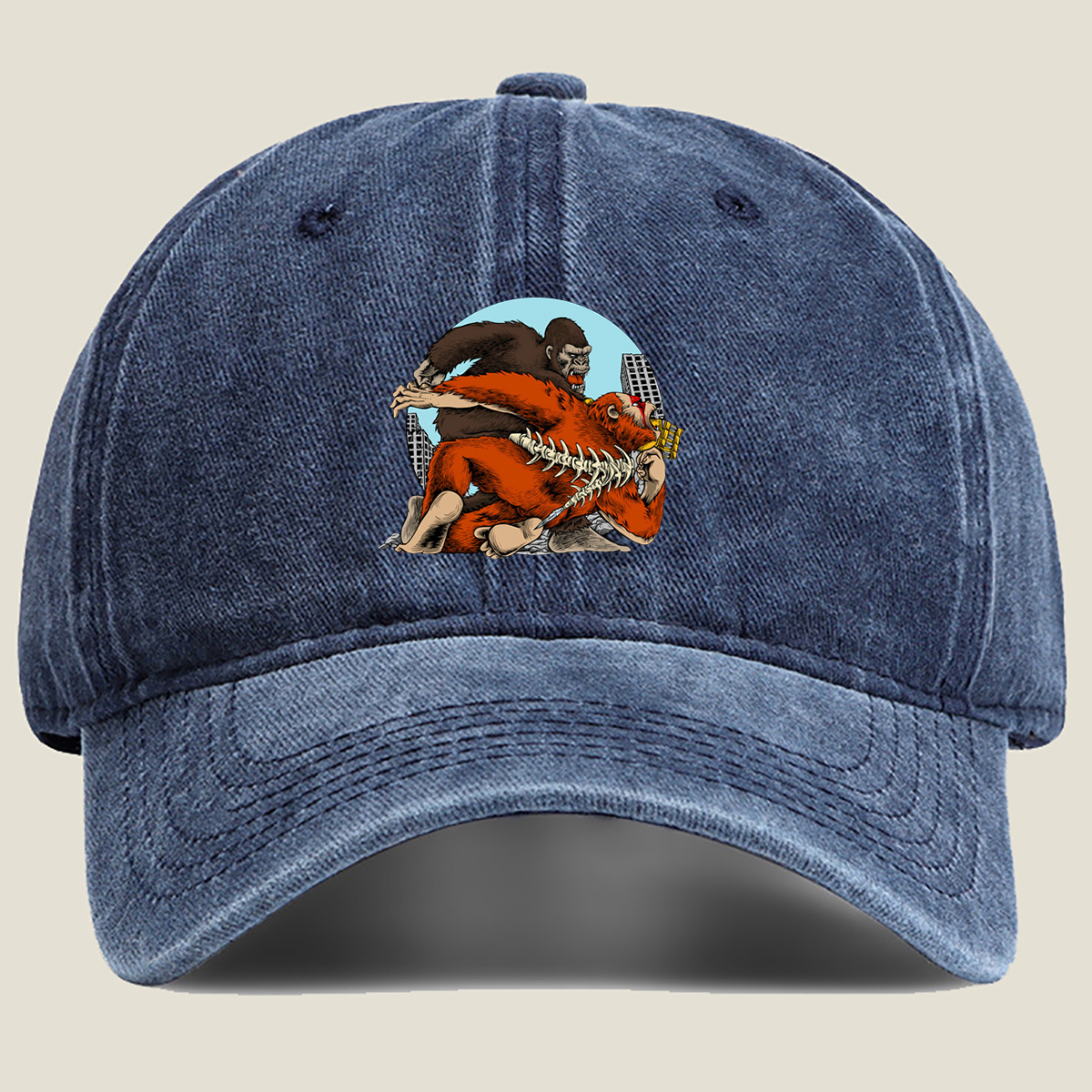 King Kong vs. Godzilla - Washed Denim - Baseball Cap