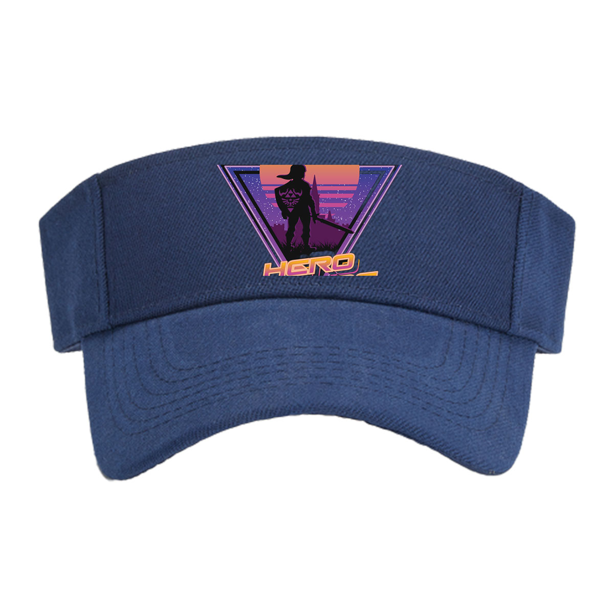 Hero of Time: Link Silhouette in Retro Sunset Scene -  Visor cap