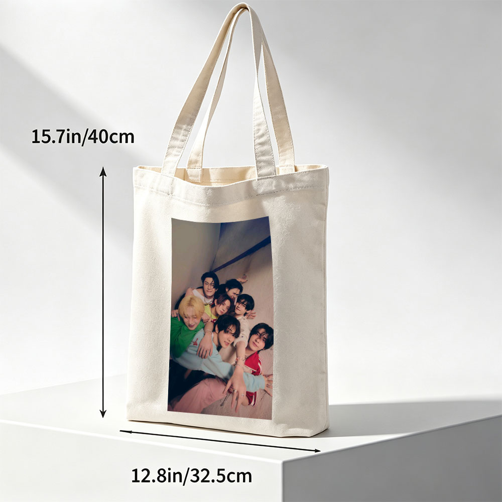 ENHYPEN Group Photo - Close-Up of Members Posing Together in a Cozy Indoor Setting - Canvas tote bags