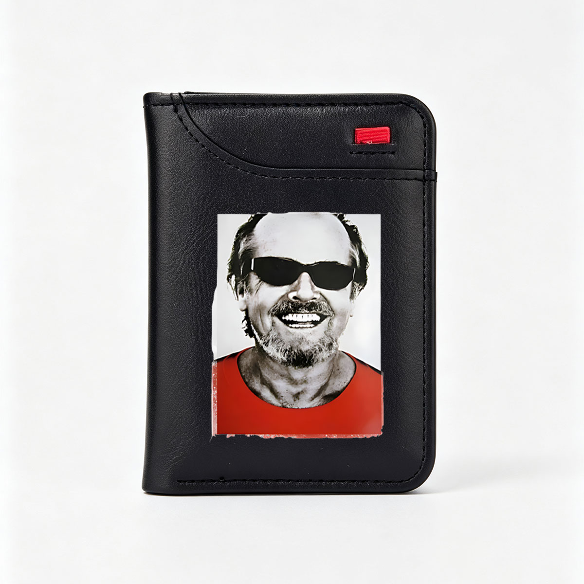 Man in Red Shirt and Sunglasses Smiling - Vertical Style Wallet