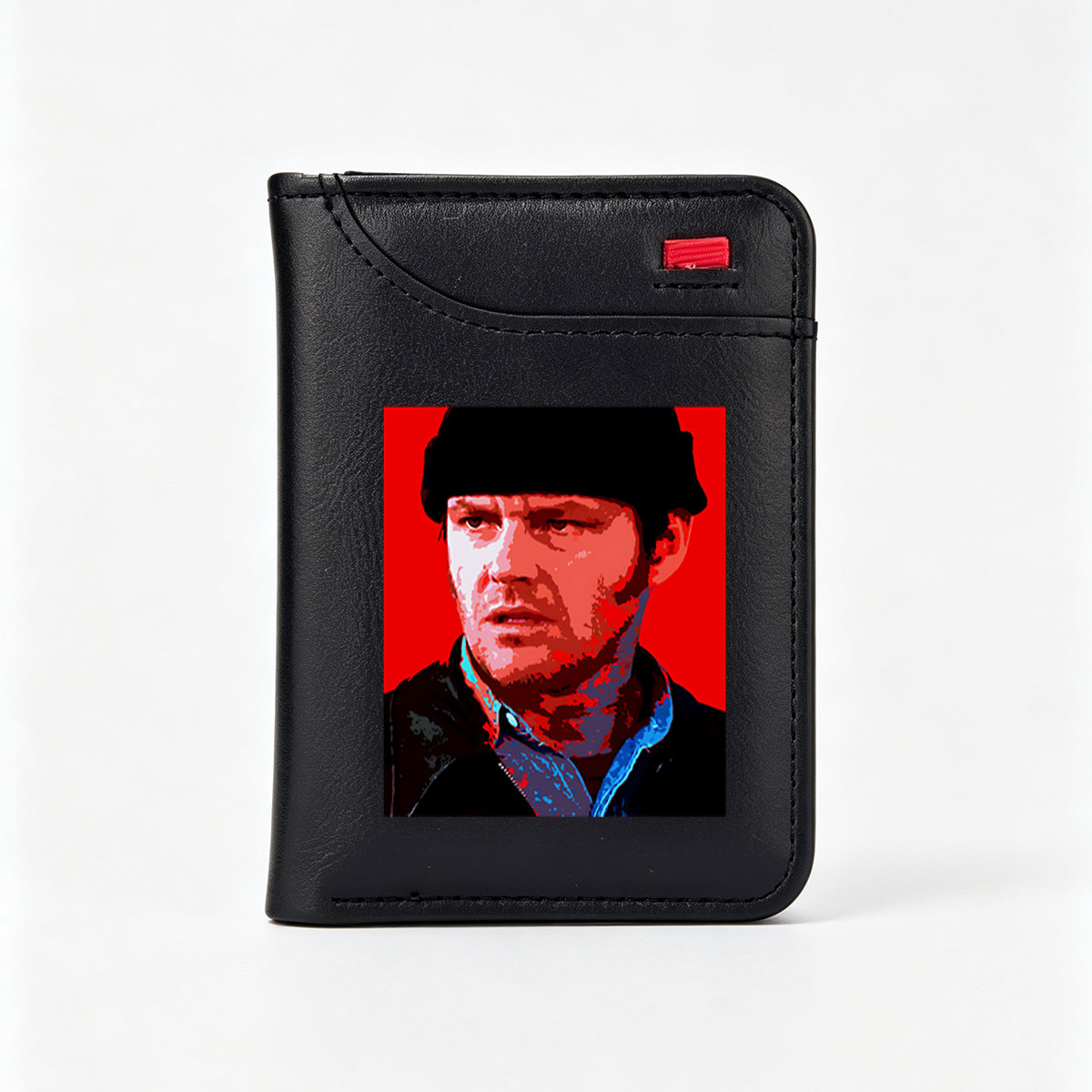 Jack Bauer in a Stylized Portrait with Red Background - Vertical Style Wallet