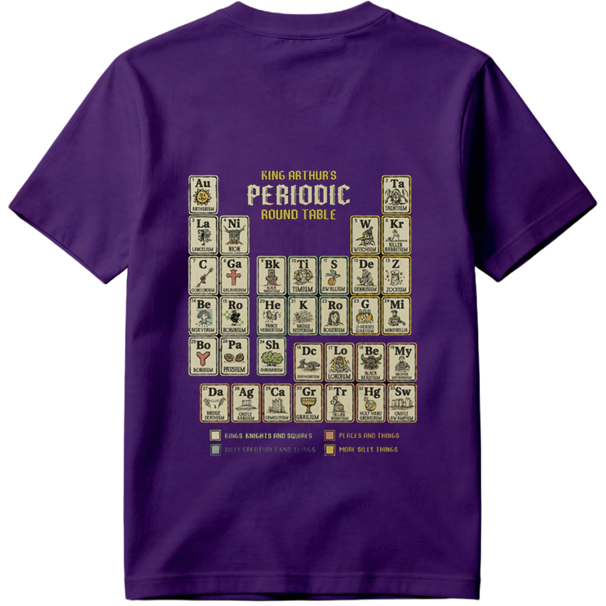 King Arthur's Periodic Round Table: A Fantasy Elemental Chart - Tee