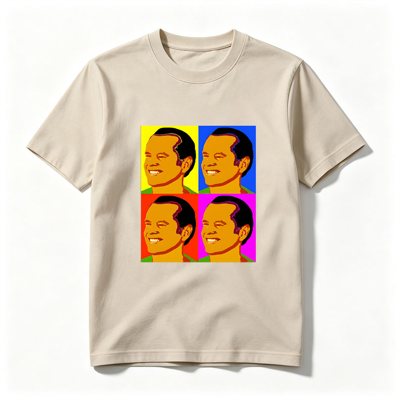 Pop Art Portrait of a Smiling Man in Four Color Blocks - Tee