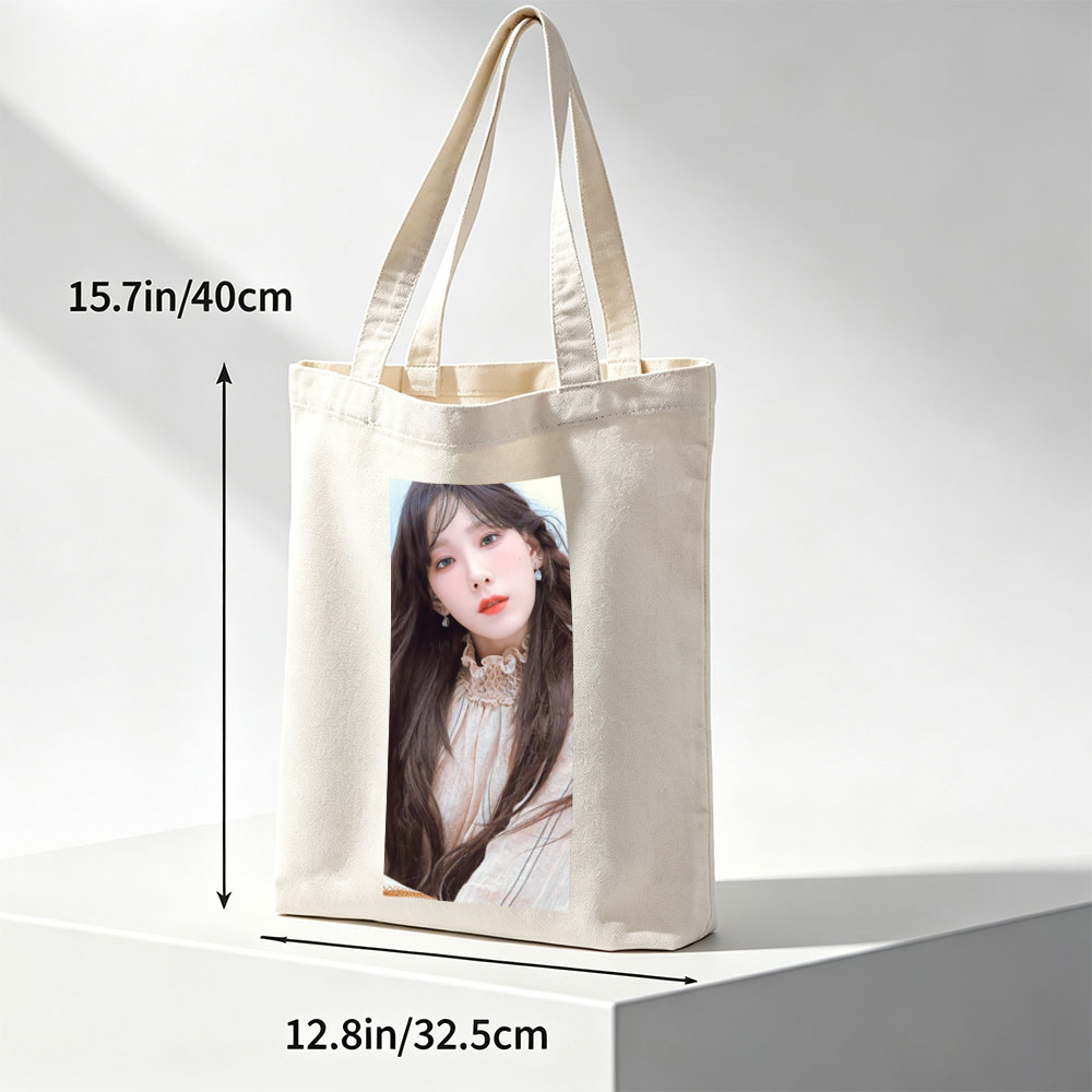 Taeyeon in a Soft Portrait with Long Hair and Delicate Earrings - Canvas tote bags