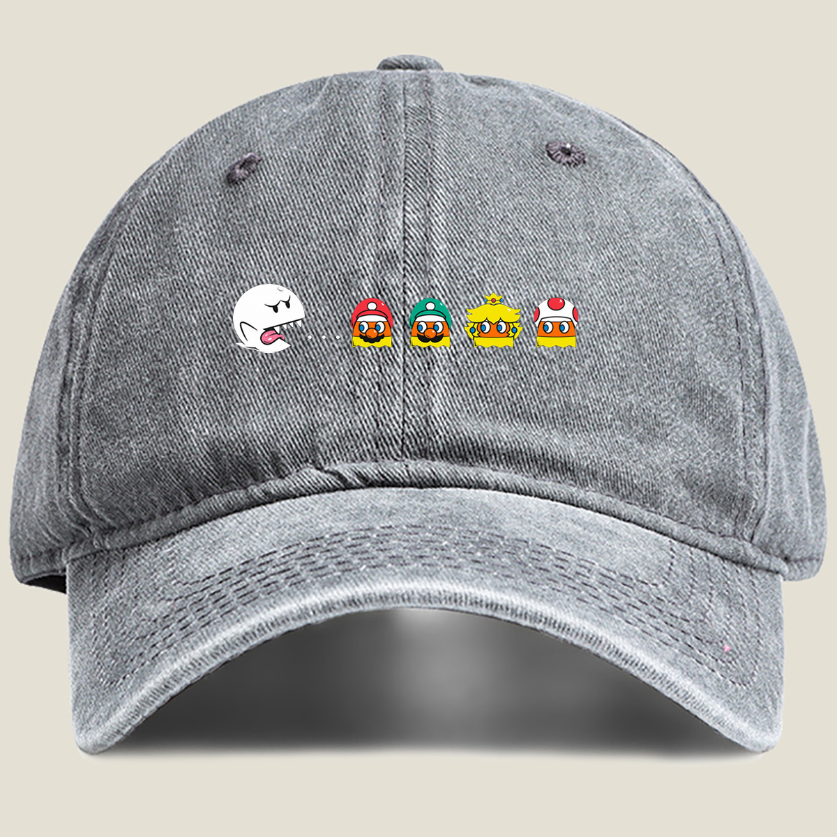 Mario Characters vs. Boo - Washed Denim - Baseball Cap