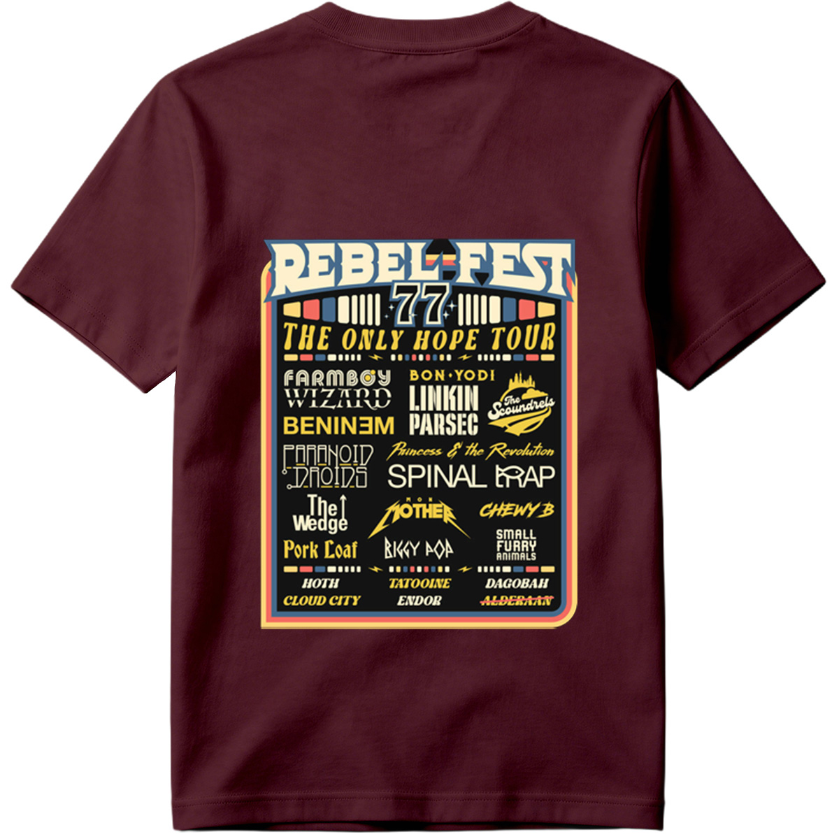 Rebel-Fest 77: The Only Hope Tour Featuring Star Wars Characters and Bands - Tee