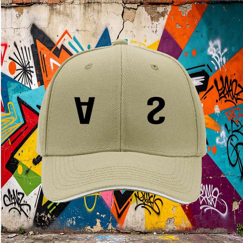 Unisex Classic Sandwich Hat with AS Logo Print - Lightweight Cotton Baseball Cap for Outdoor Activities, Travel, and Casual Wear - Perfect for Men and Women Seeking Comfortable Sun Protection and Stylish Look