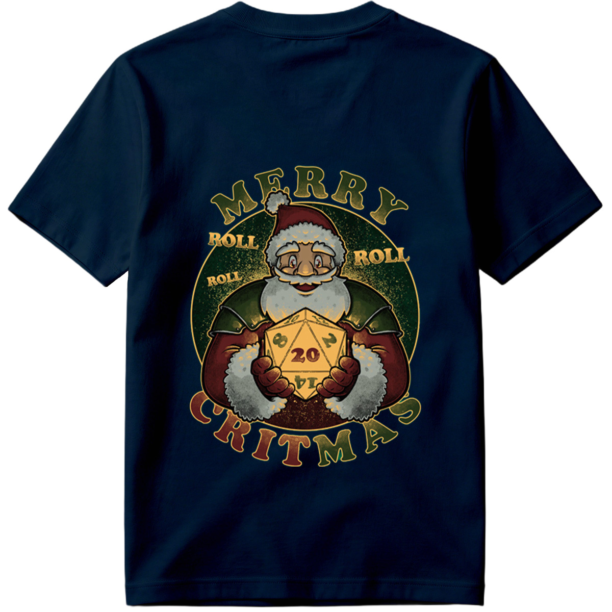 Merry Rollmas: Santa with D20 - Tee