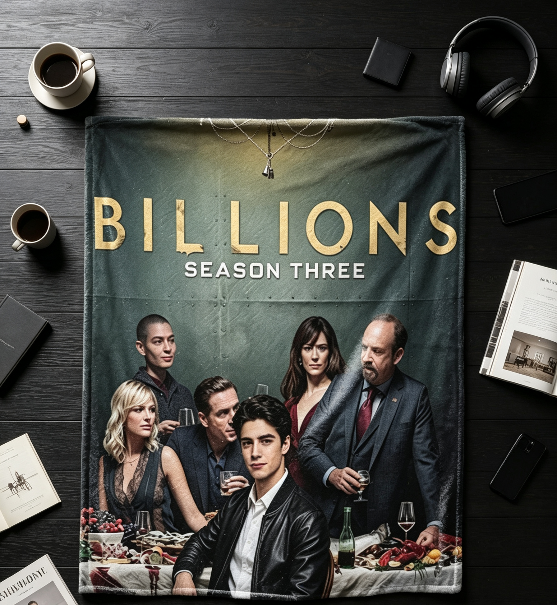 Custom Face Blanket Billions Season Three Flannel Blanket for Home Decor and Movie Fans Gift or Giveaway