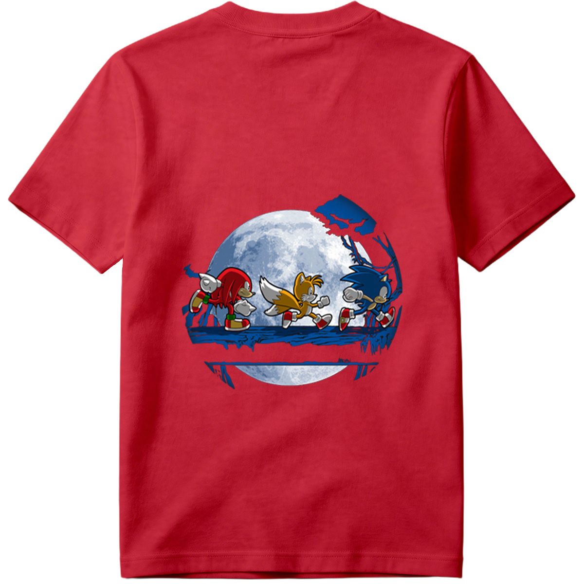 Sonic, Tails, and Knuckles Running Under the Moon - Tee