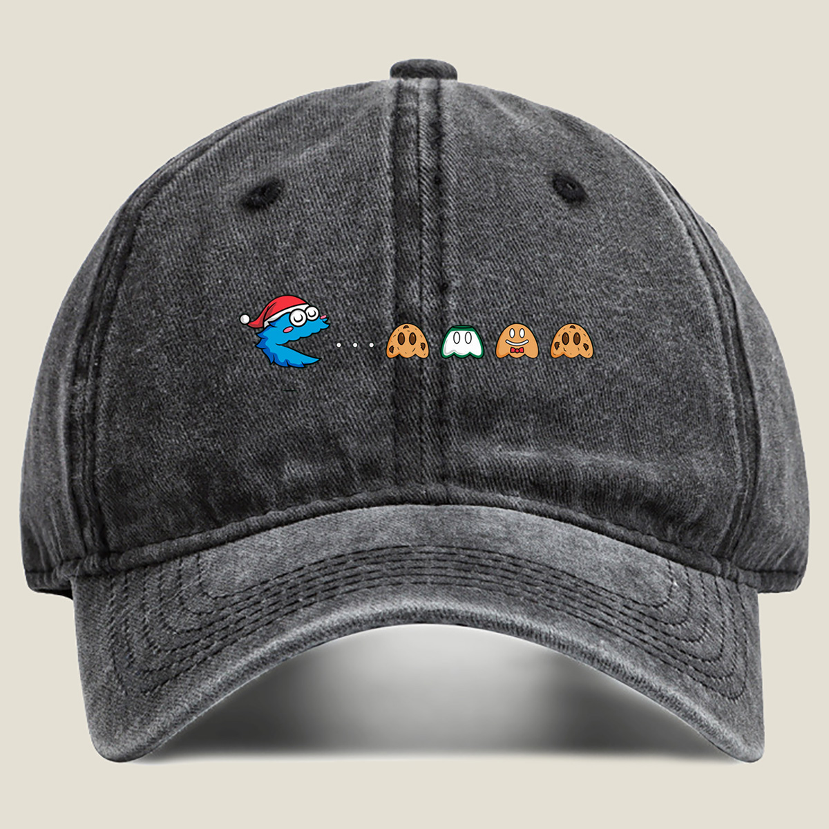Pac-Man Christmas Adventure - Washed Denim - Baseball Cap