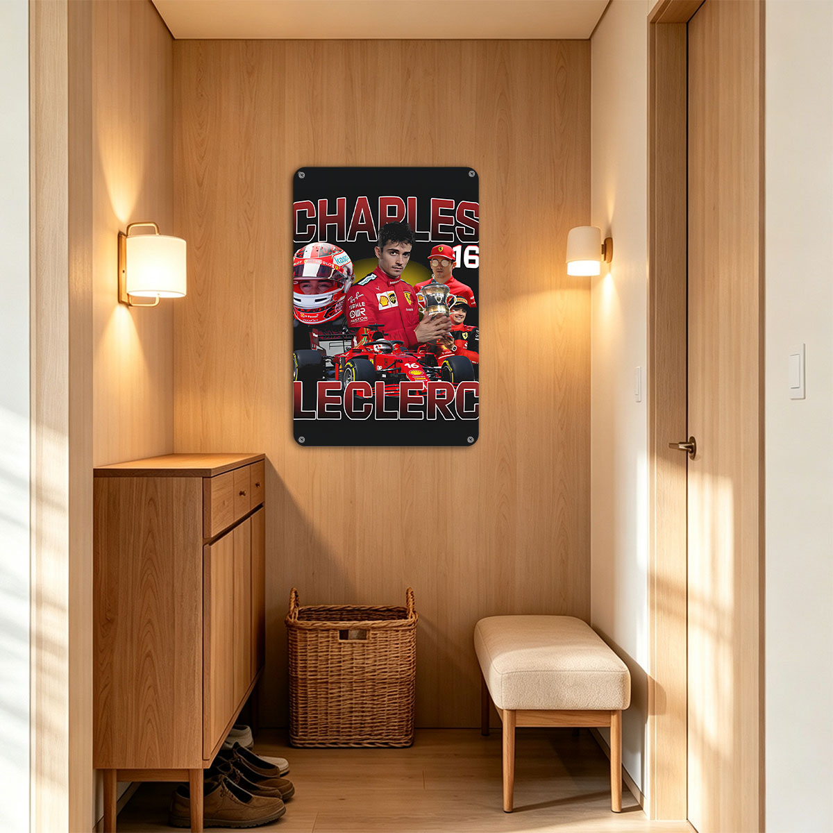 Charles Leclerc Ferrari F1 Driver 16 Trophy Celebration - painting