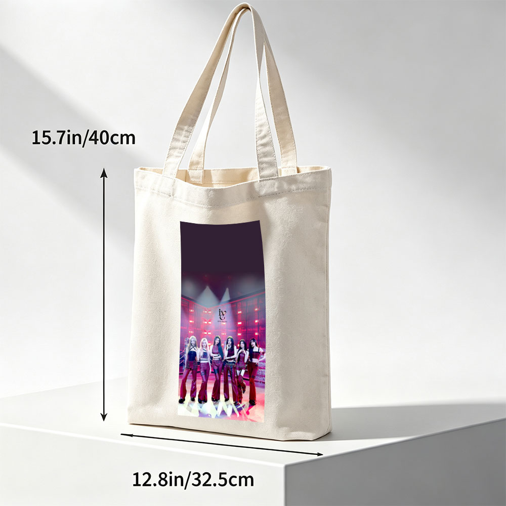 IVE in a Futuristic Studio with Red Lighting and Reflective Floor - Canvas tote bags