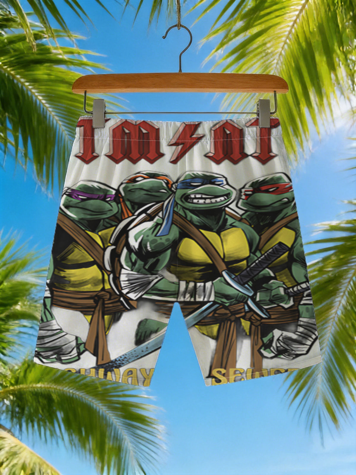 Teenage Mutant Ninja Turtles: Highway to Sewers – TMNT Rock Band Parody -  Beach shorts
