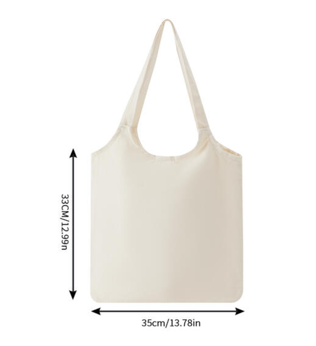 White single-shoulder canvas bag