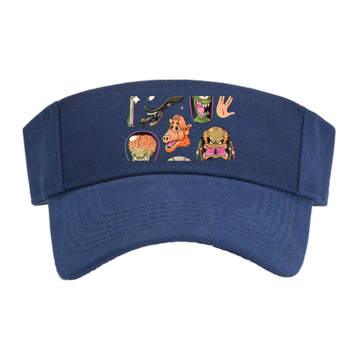 Alien Characters and Sci-Fi Icons: E.T., Alien, Predator, Yoda, Darth Vader, Space Invader, and More -  Visor cap