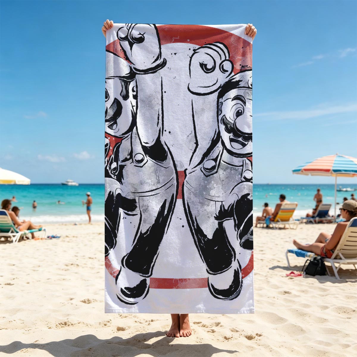 Mario and Luigi: Iconic Brothers in Action - Beach towels