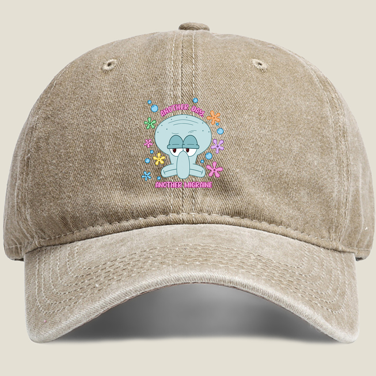 Squidward Another Day Another Migraine - Washed Denim - Baseball Cap