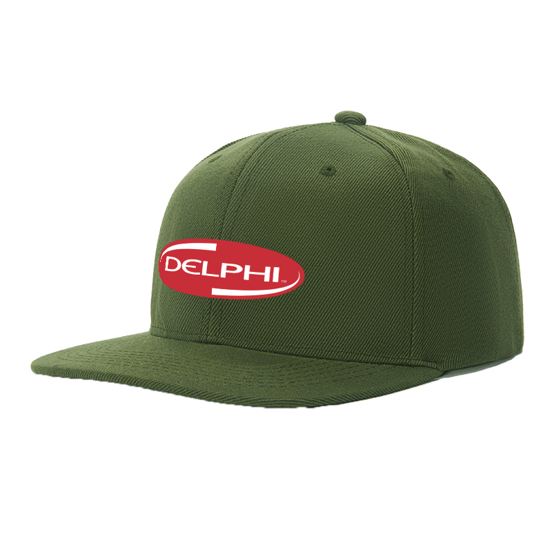 Flat Brim Baseball Cap Delphi Logo Print Streetwear Underground Skate Style for Basketball Court Skate Park Urban Lifestyle Riders Rappers Streetwear Enthusiasts