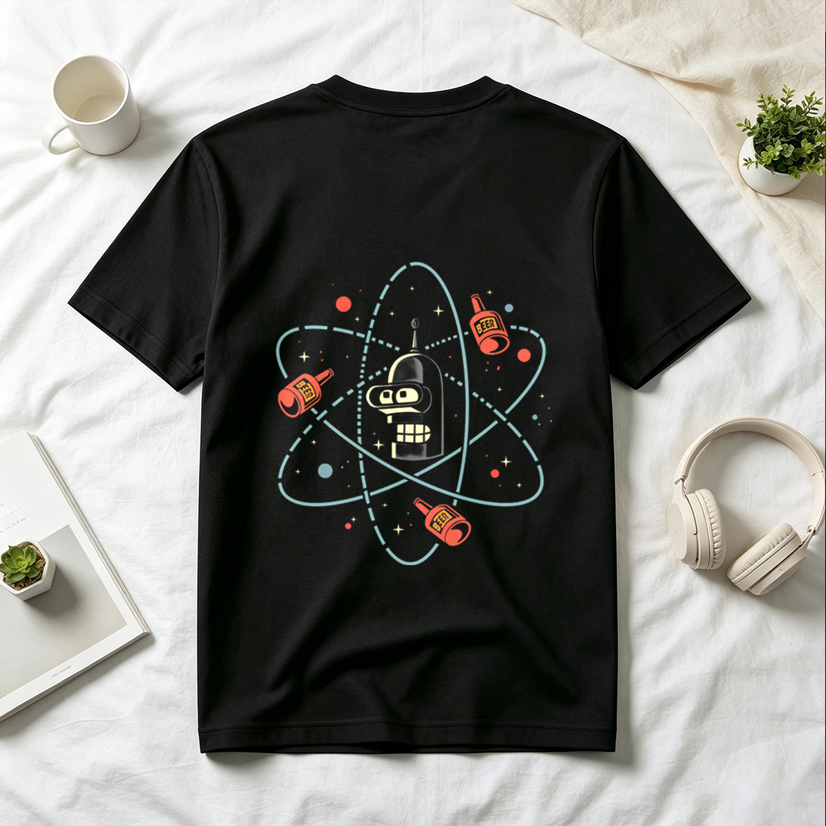 Futurama Bender Atomic Beer Orbit - Tee