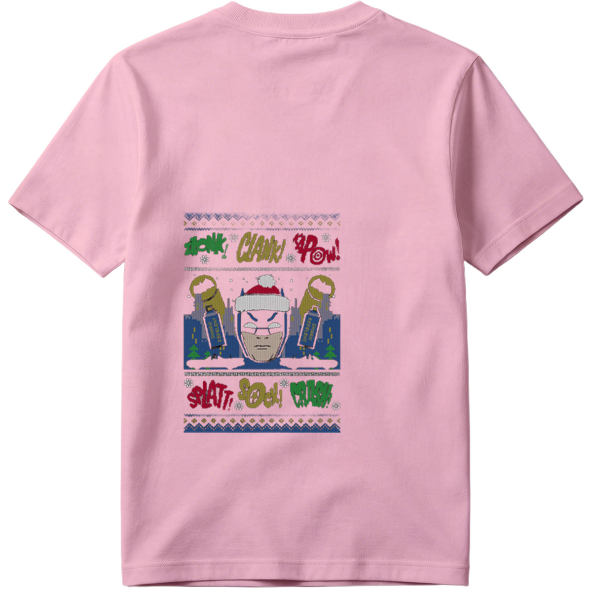 Batman Christmas Sweater with Comic Sound Effects - Tee