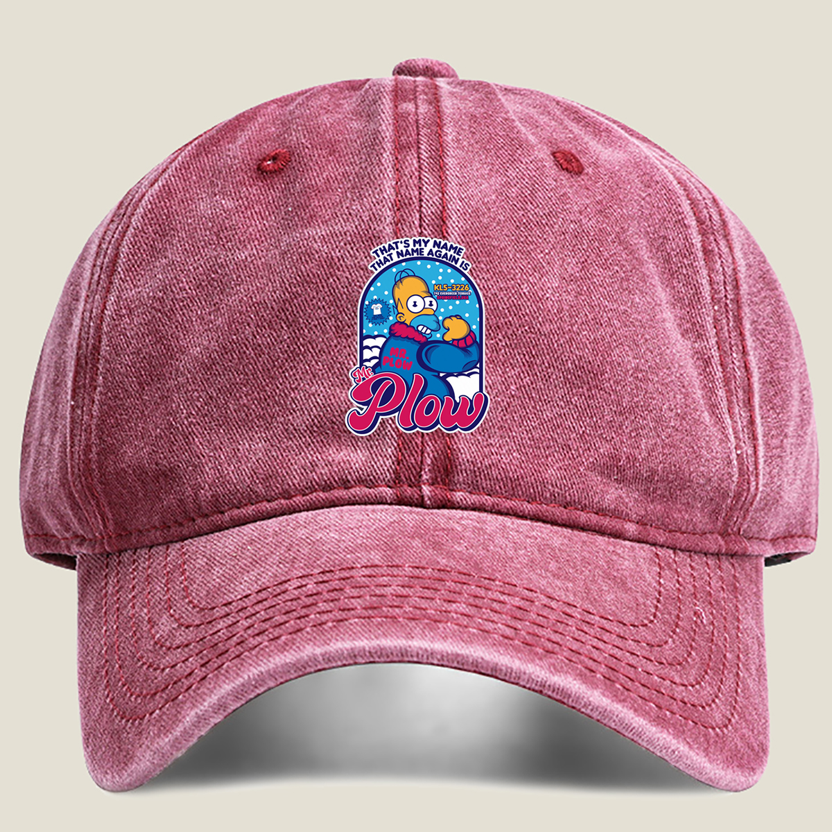 Homer Simpson Mr. Plow Springfield USA - Washed Denim - Baseball Cap