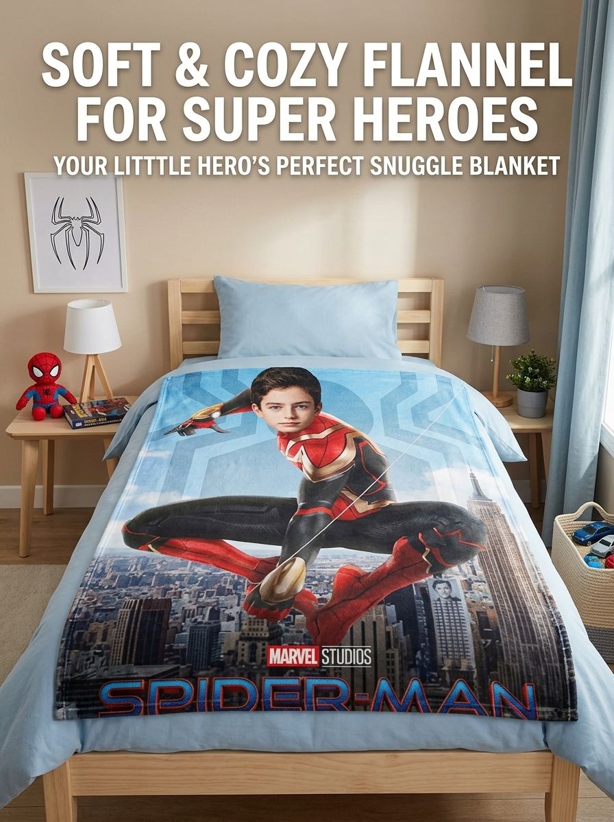 Custom Photo Face Superhero Flannel Blanket Ultra Soft Anti Pilling Throw Personalized Gift for Kids and Adults