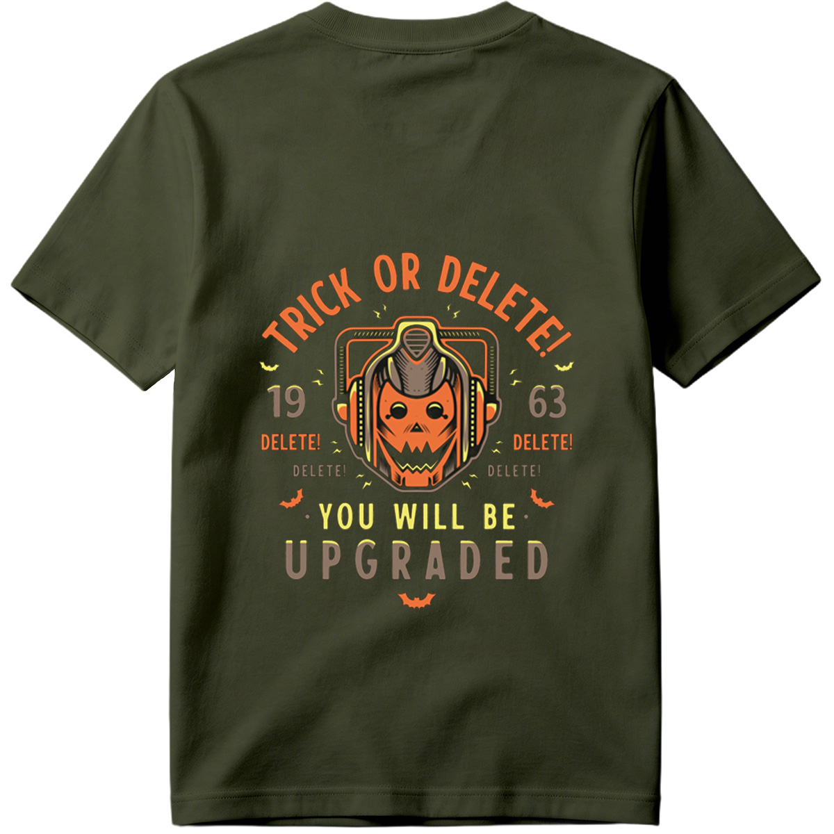 Trick or Delete: Cyberpunk Pumpkin with Helmet - Tee