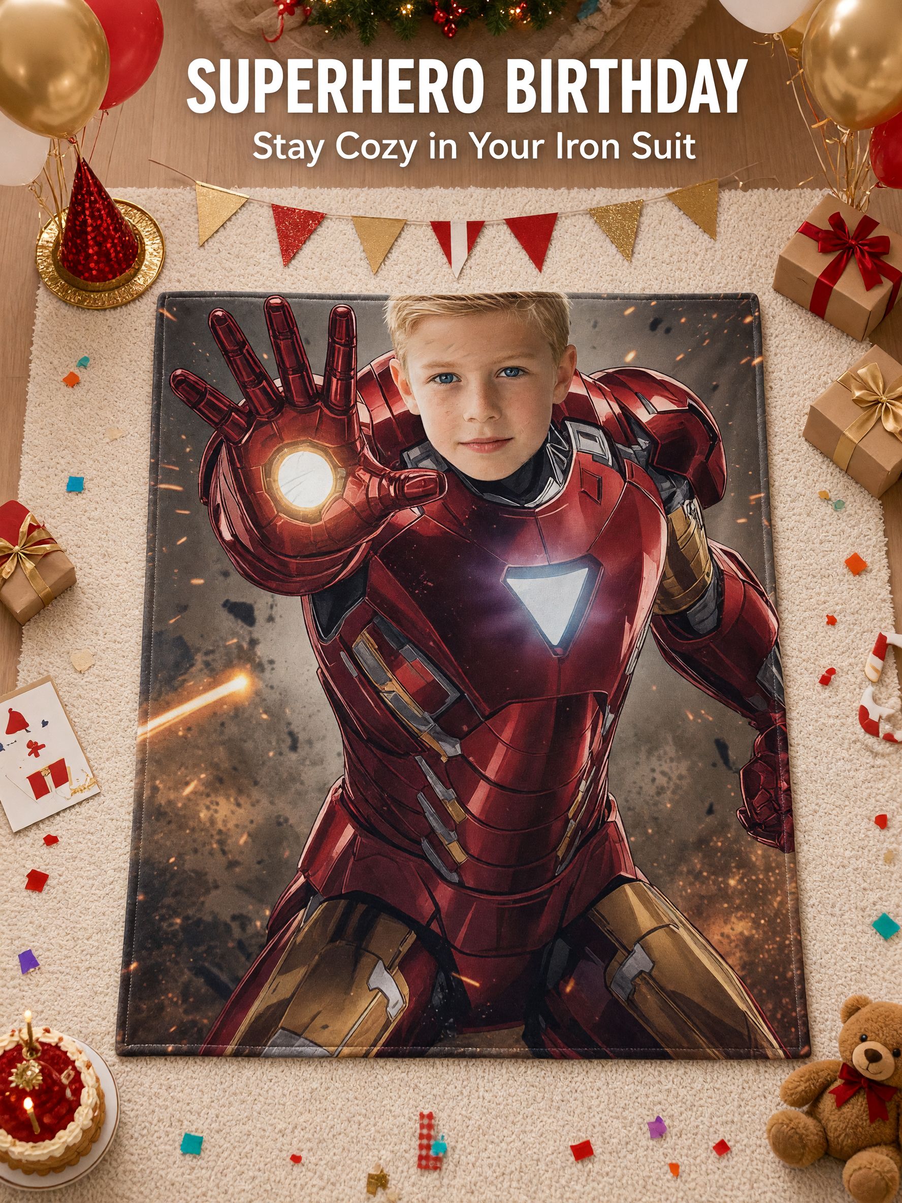 Custom Superhero Photo Flannel Blanket Personalized Face Throw Ultra Soft Plush Bedding Ideal Personalized Gift