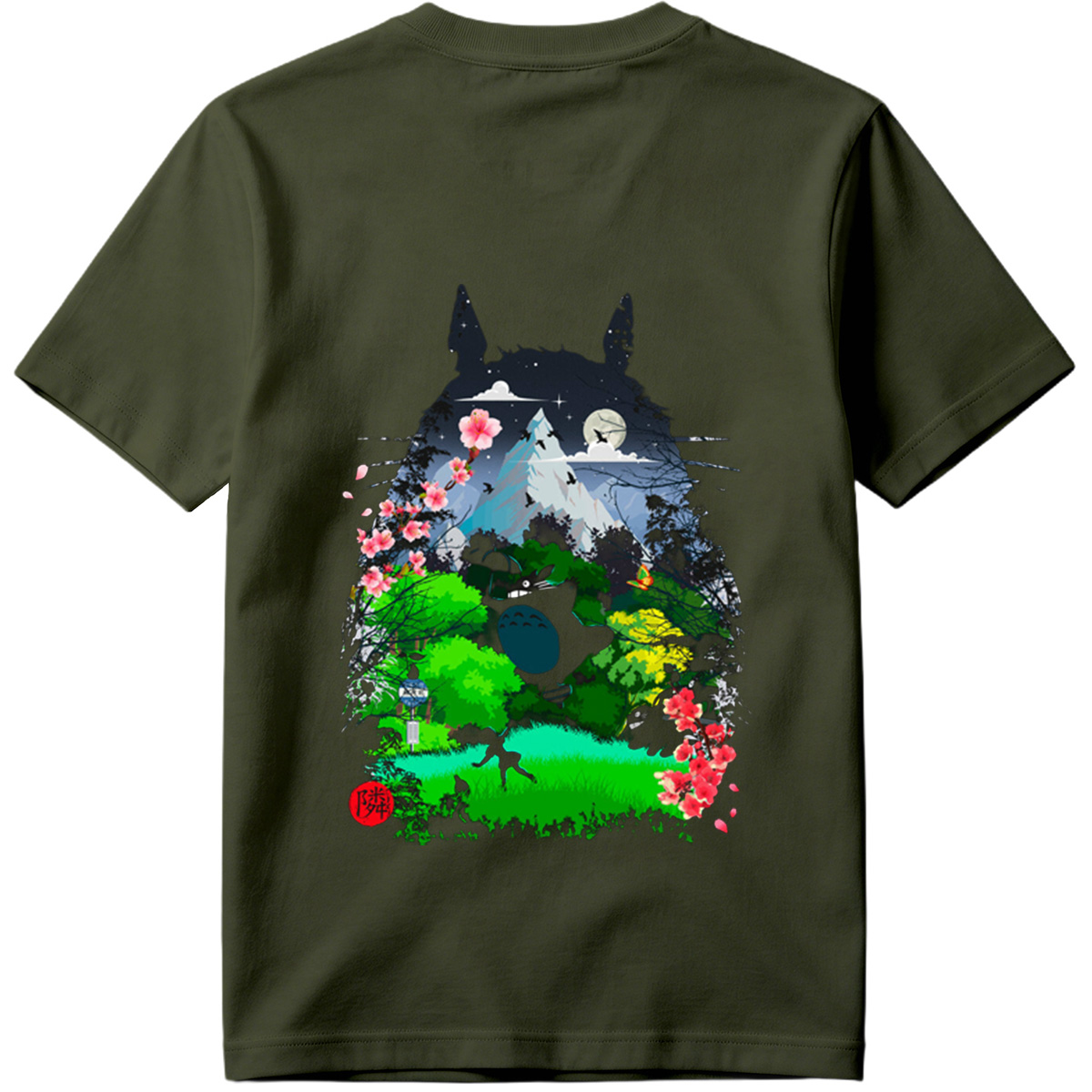 Totoro in the Cherry Blossom Garden - Tee