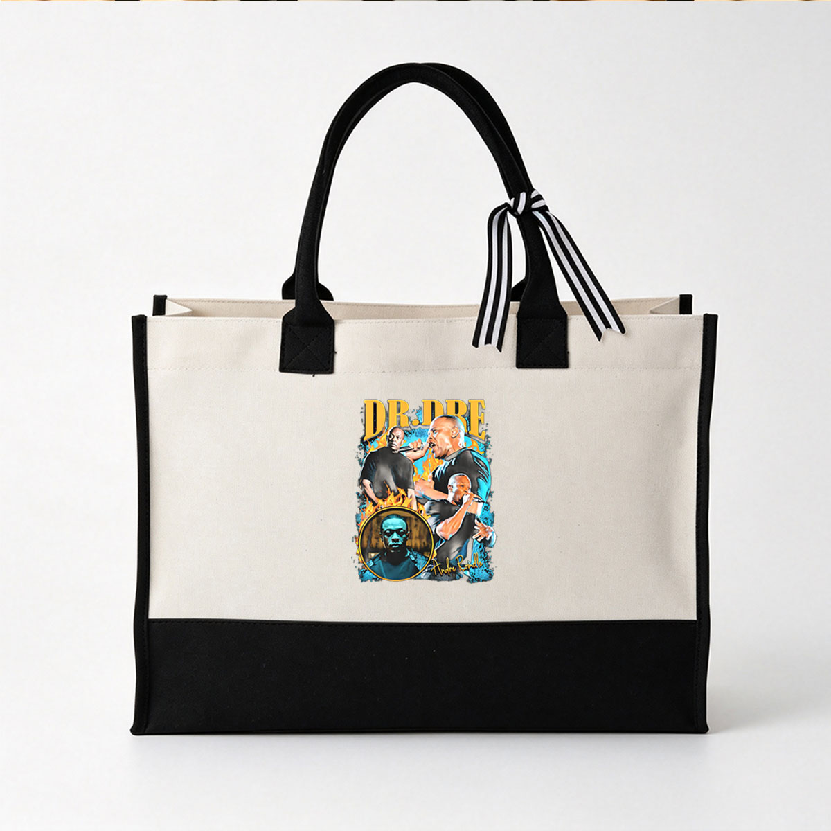 Dr. Dre: Andre Romelle Young, Hip-Hop Legend and Producer - Canvas patchwork gift tote bag