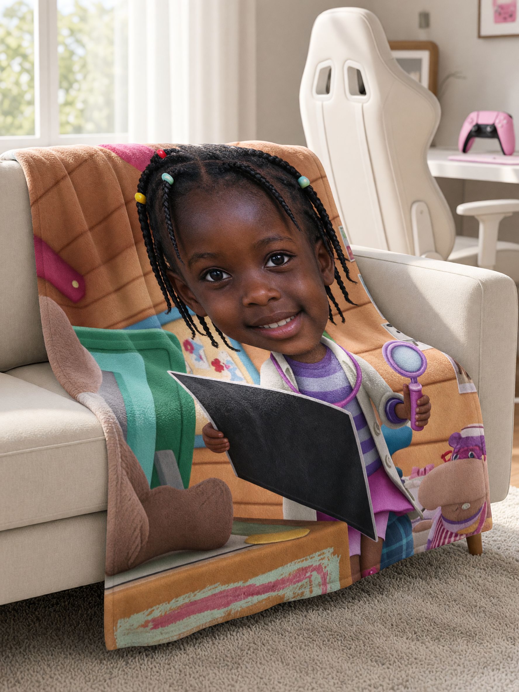 Personalized Custom Face Flannel Blanket Ultra Soft Big Head Photo Plush Throw Bed Couch Keepsake Gift for Family