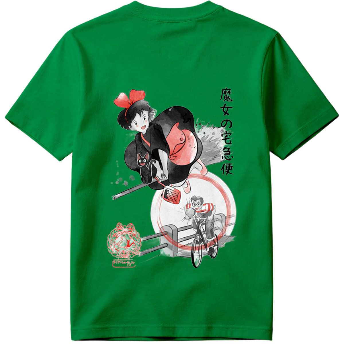 Kiki's Delivery Service: Kiki and Jiji on Broomstick with Delivery Man - Tee