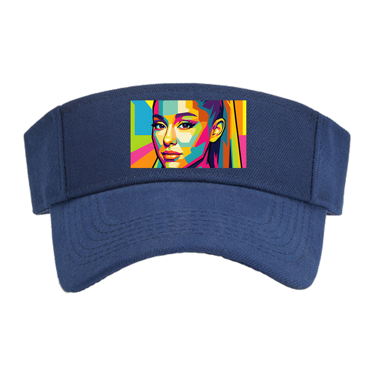 Colorful Pop Art Portrait of a Woman with Vibrant Geometric Patterns -  Visor cap