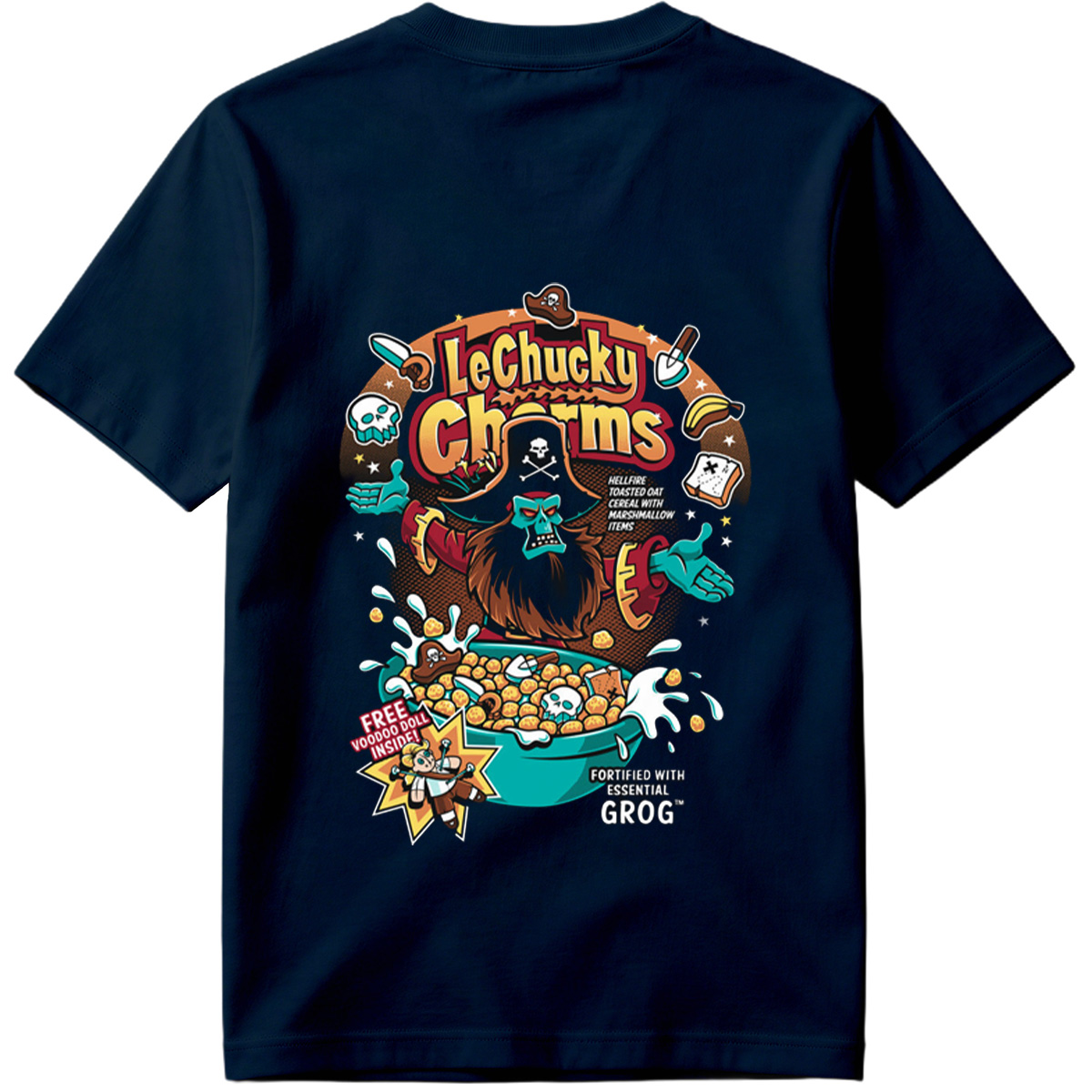 LeChucky Charms: Hellfire Toasted Oat Cereal with Voodoo Doll and Grog - Tee