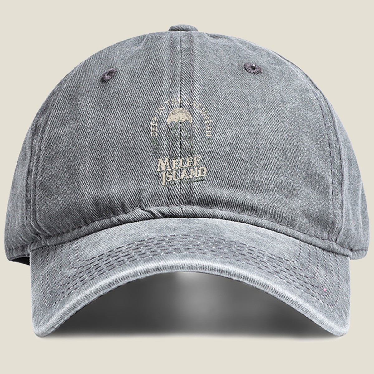 Melee Island: Home of the Scumm Bar - Washed Denim - Baseball Cap
