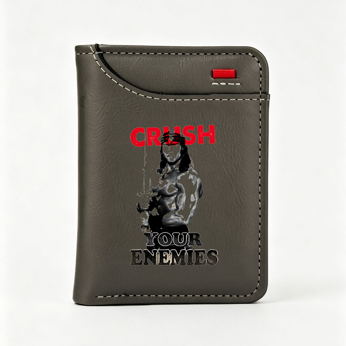 CRUSH YOUR ENEMIES: Warrior with Sword and Bandana - Vertical Style Wallet