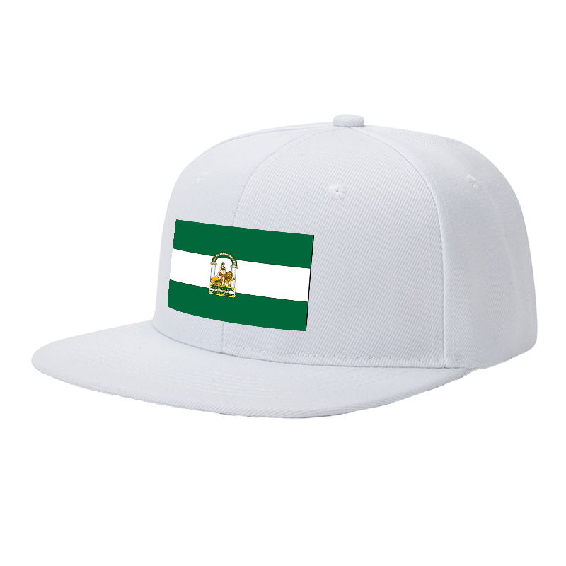 Flat Brim Baseball Cap Andalusia Emblem Design Streetwear Underground Skate Style Basketball Court Urban Skate Park Fit for Skaters Rappers Streetwear Enthusiasts